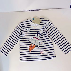 Zara Baby Boy Stripe Rocket Long Sleeve Shirt